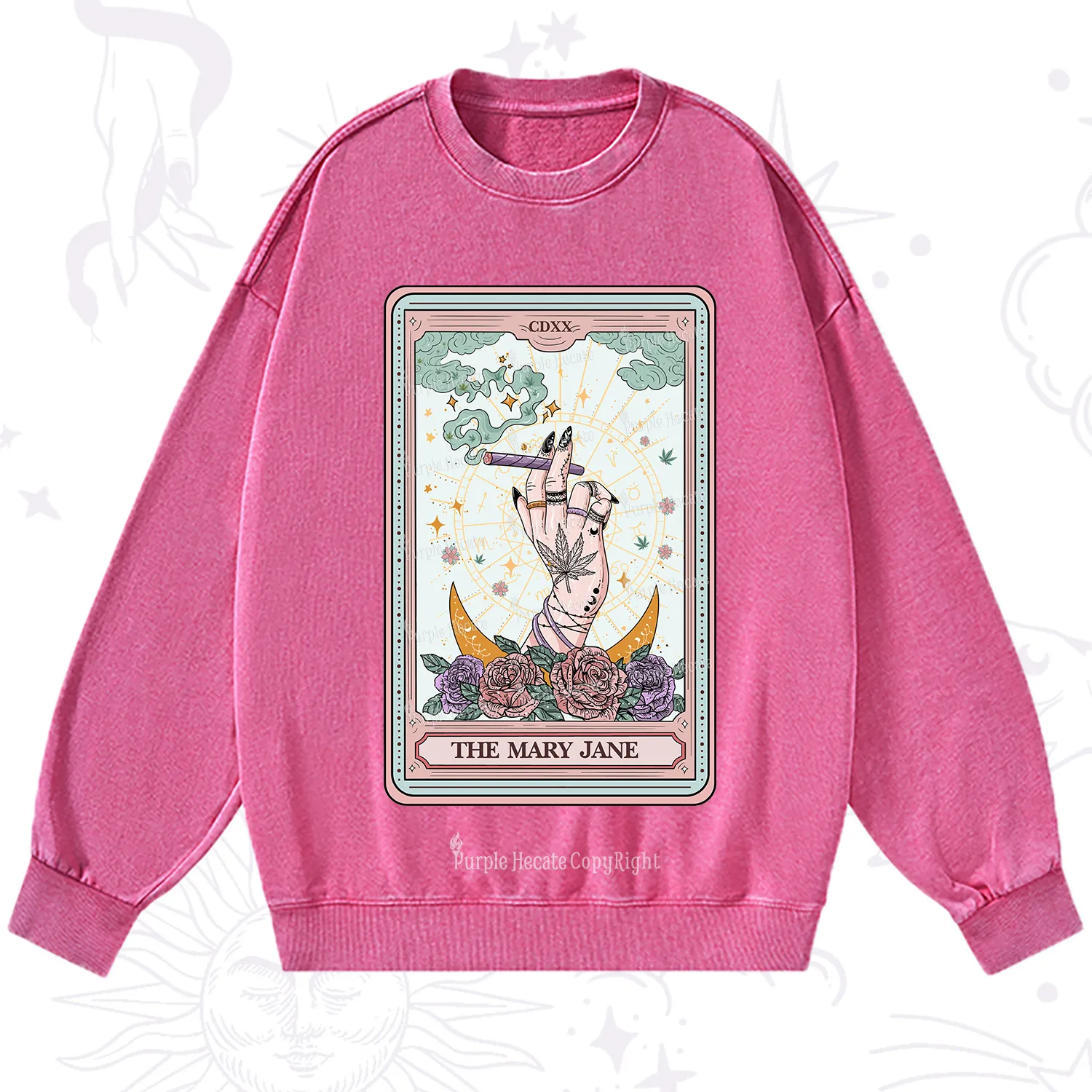 Purplehecate The Mary Jane Tarot Washed Sweatshirt