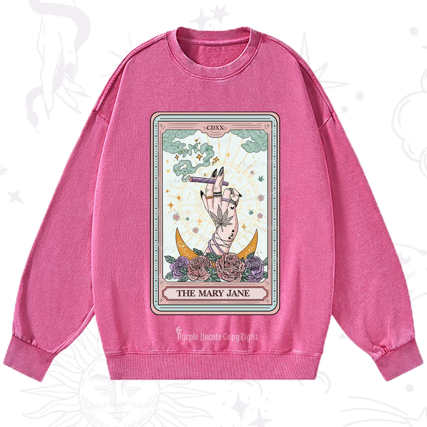 Purplehecate The Mary Jane Tarot Washed Sweatshirt