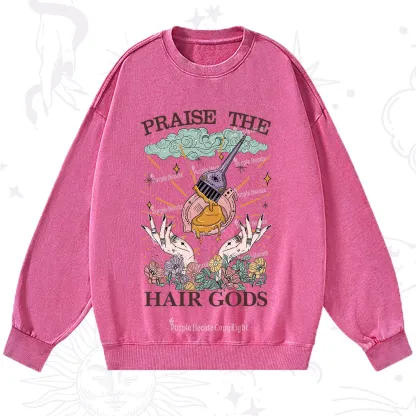 Purplehecate Praise The Hair Gods Washed Sweatshirt