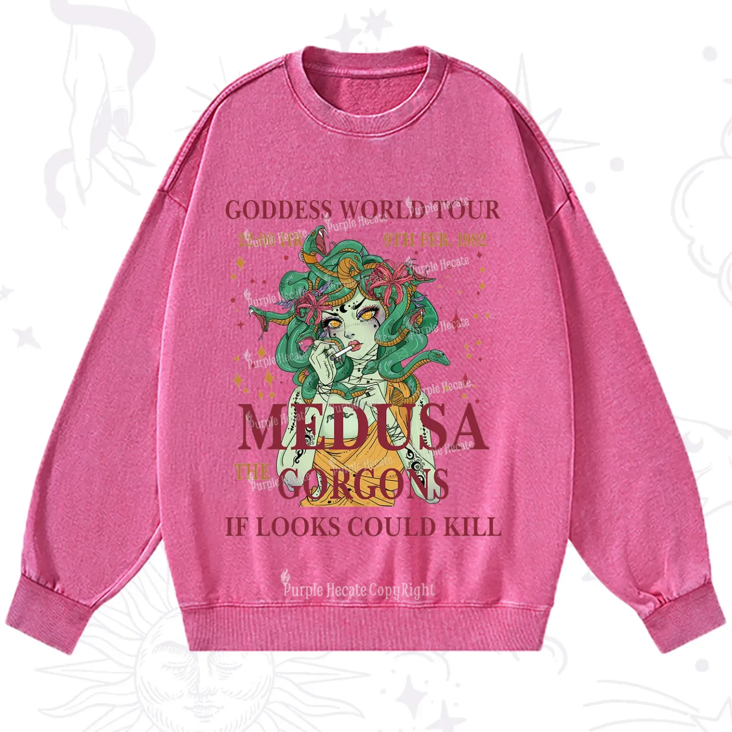 Purplehecate Medusa The Gorgons Washed Sweatshirt