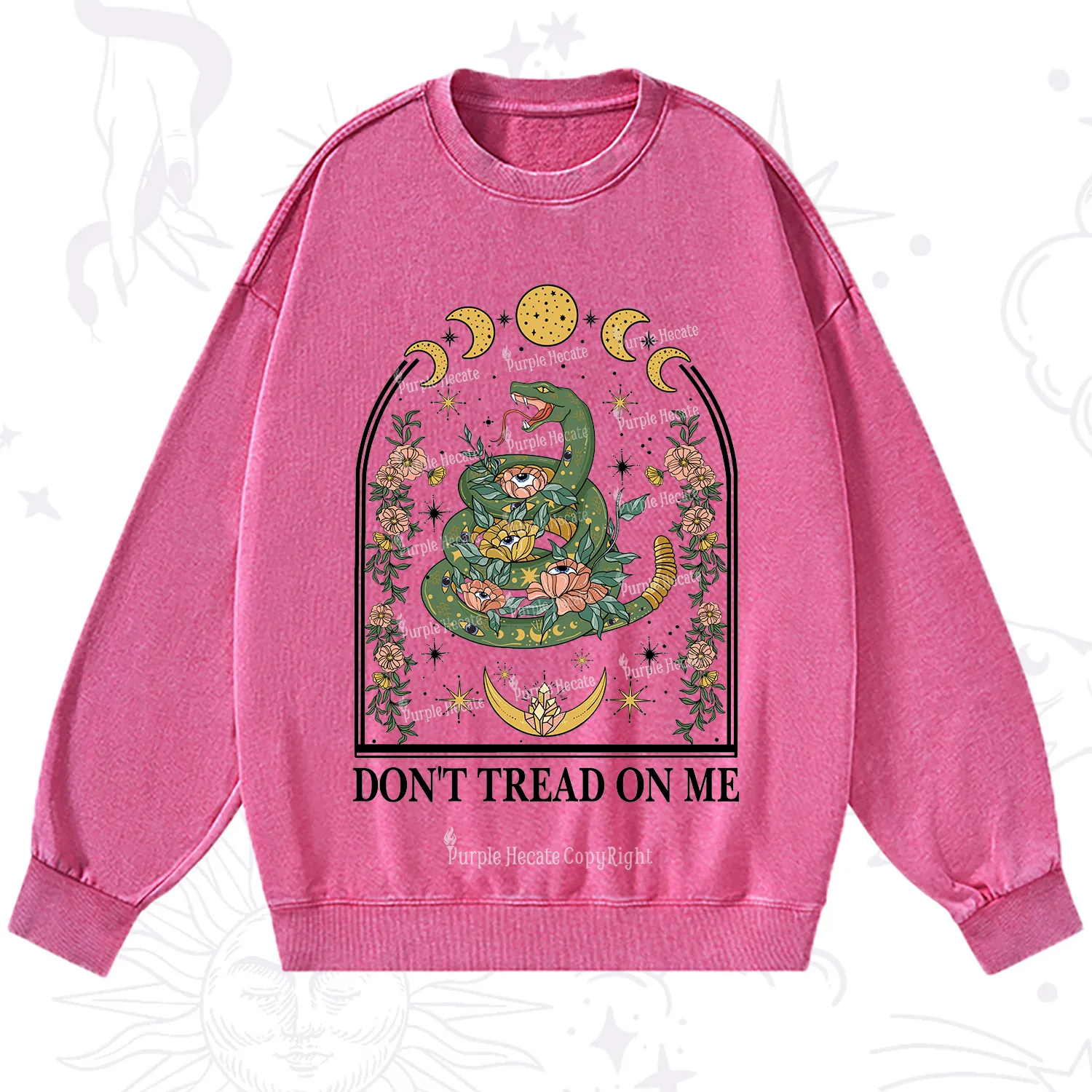 Purplehecate Don't Tread On Me Washed Sweatshirt