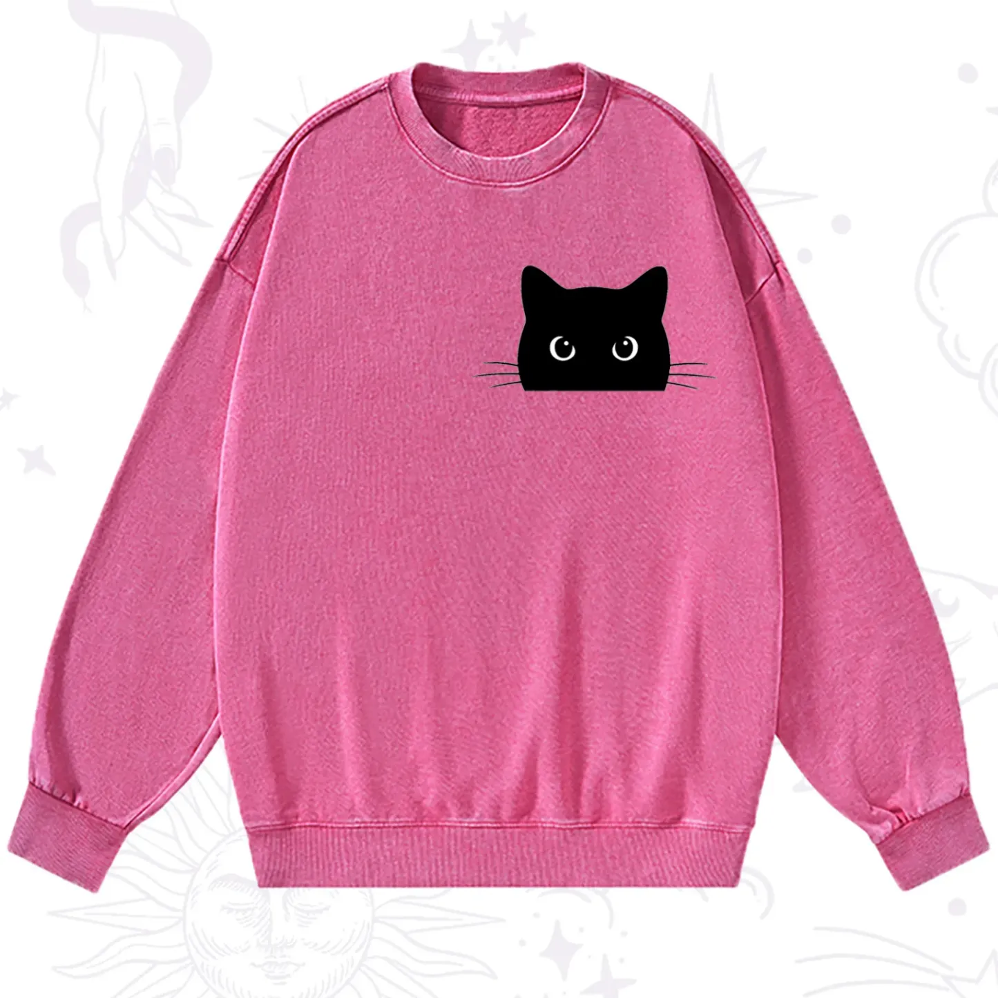 Purplehecate Black Cat Washed Sweatshirt