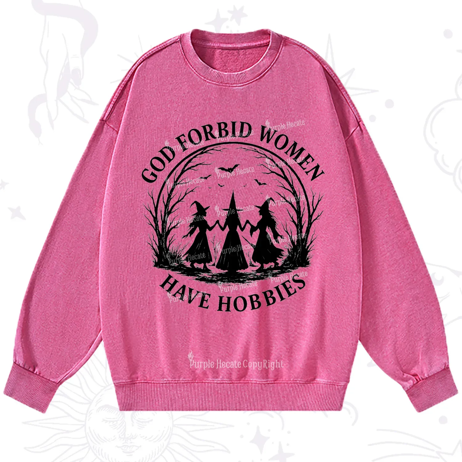 Purplehecate God Forbid Women Have Hobbies Washed Sweatshirt