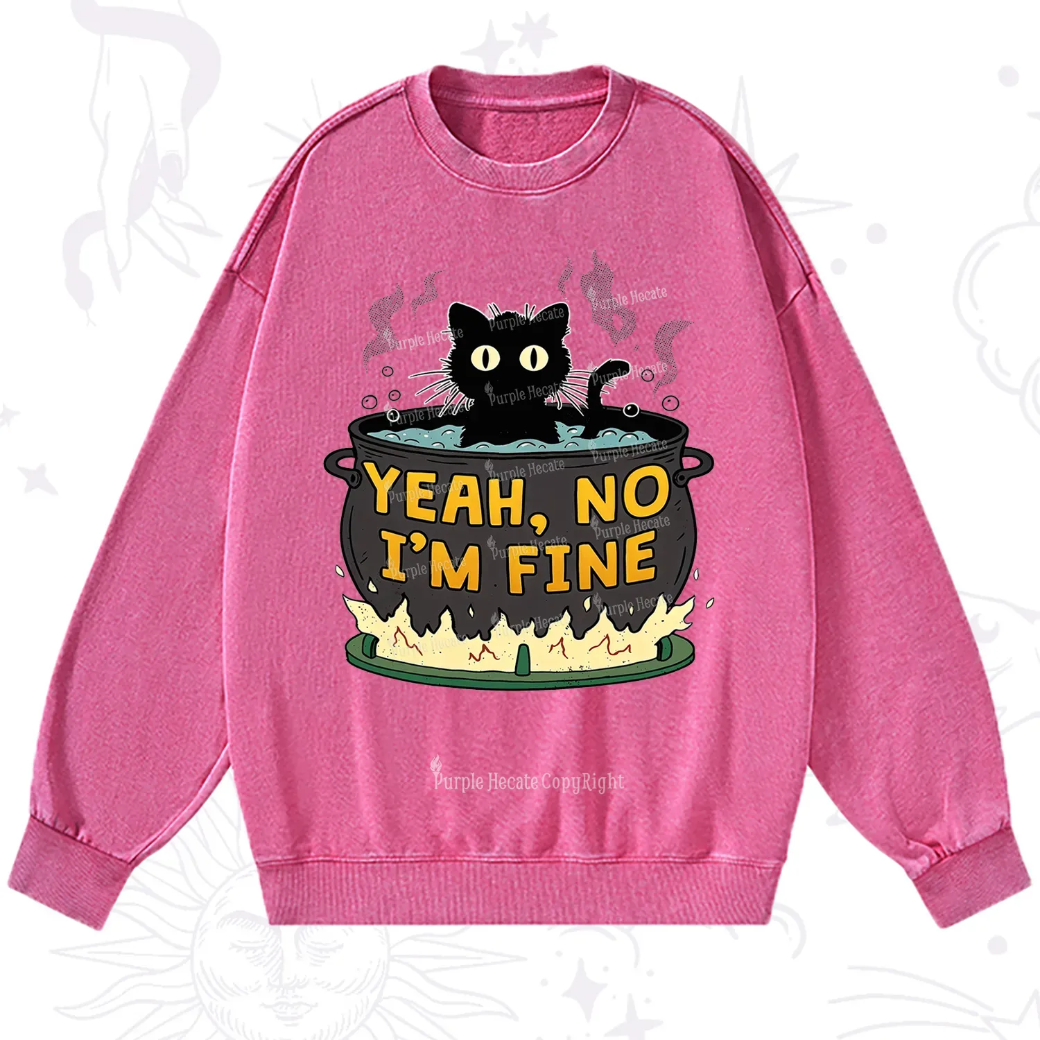 Purplehecate Yeah No I'm Fine Washed Sweatshirt