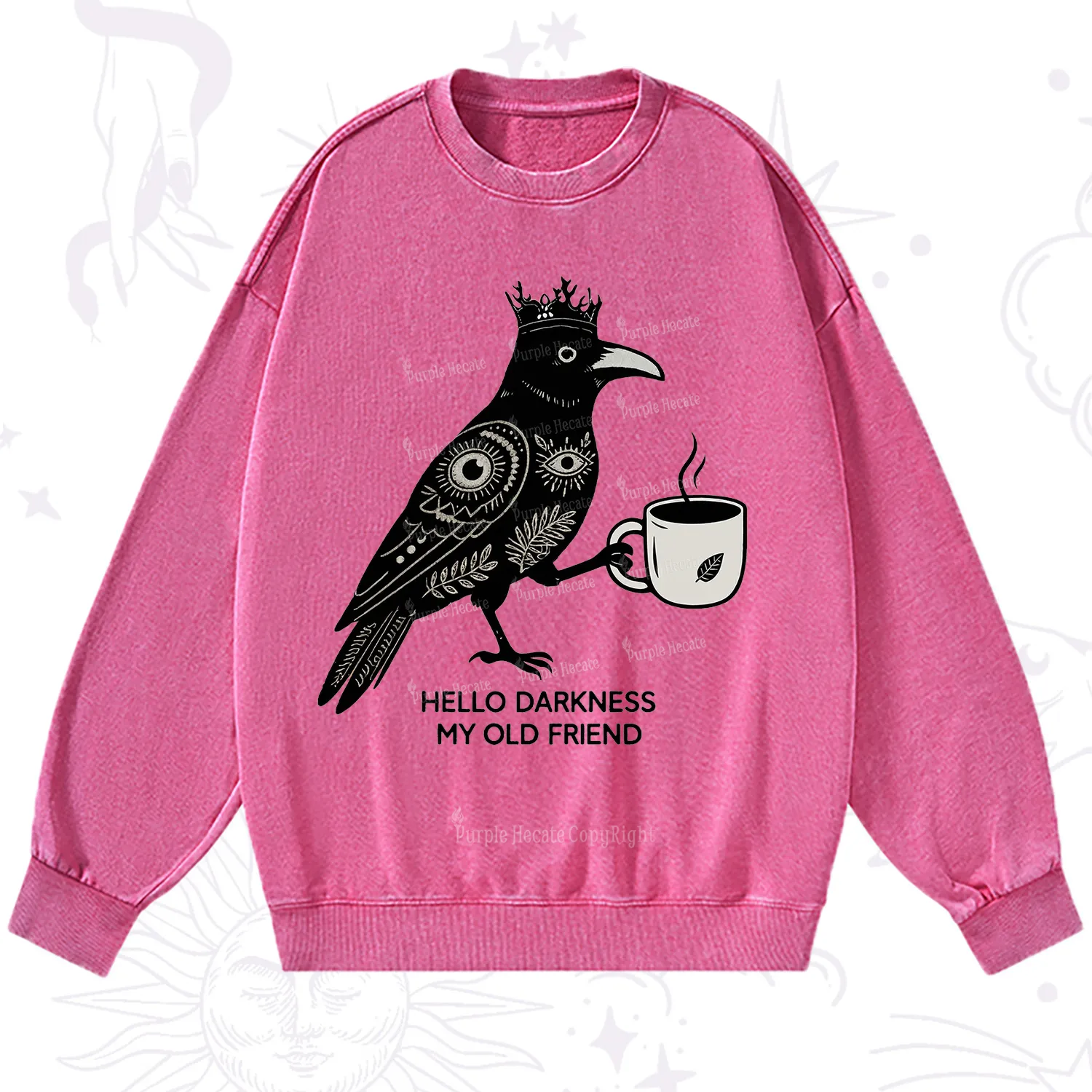 Purplehecate Hello Darkness My Old Friend Washed Sweatshirt
