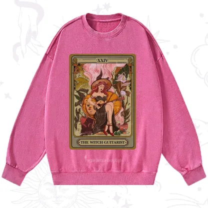 Purplehecate The Witch Guitarist Tarot Washed Sweatshirt