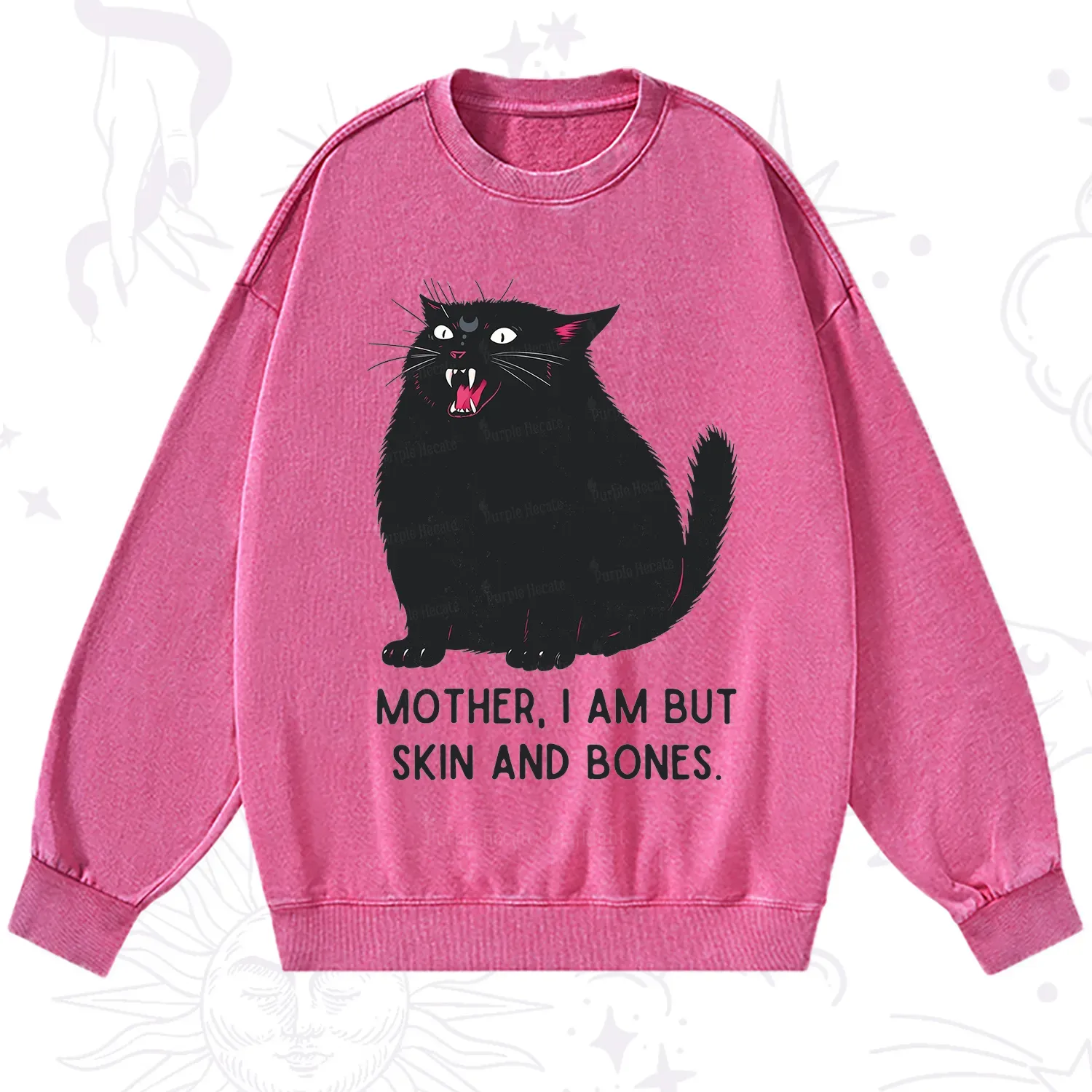 Purplehecate Mom I Am But Skin And Bones Washed Sweatshirt