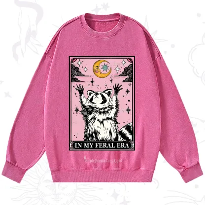 Purplehecate The In My Feral Era Tarot Raccoon Washed Sweatshirt
