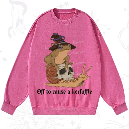 Purplehecate Off To Cause A Kerfuffle Washed Sweatshirt
