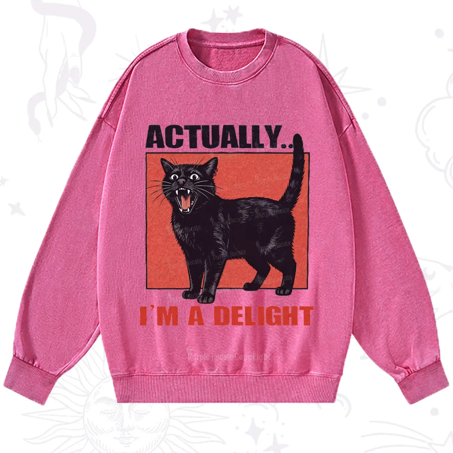 Purplehecate Actually Im a Delight Washed Sweatshirt