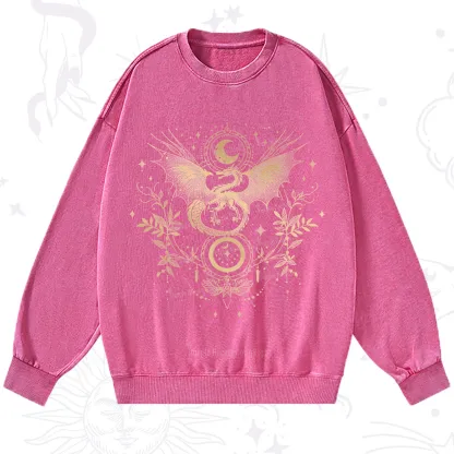 Purplehecate Celestial Dragon Moon Phase Washed Sweatshirt