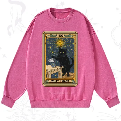 Purplehecate I Do What I Want Cats Washed Sweatshirt