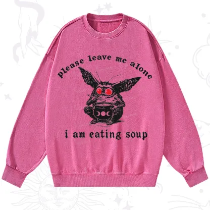Purplehecate Mothman Eating Soup Washed Sweatshirt