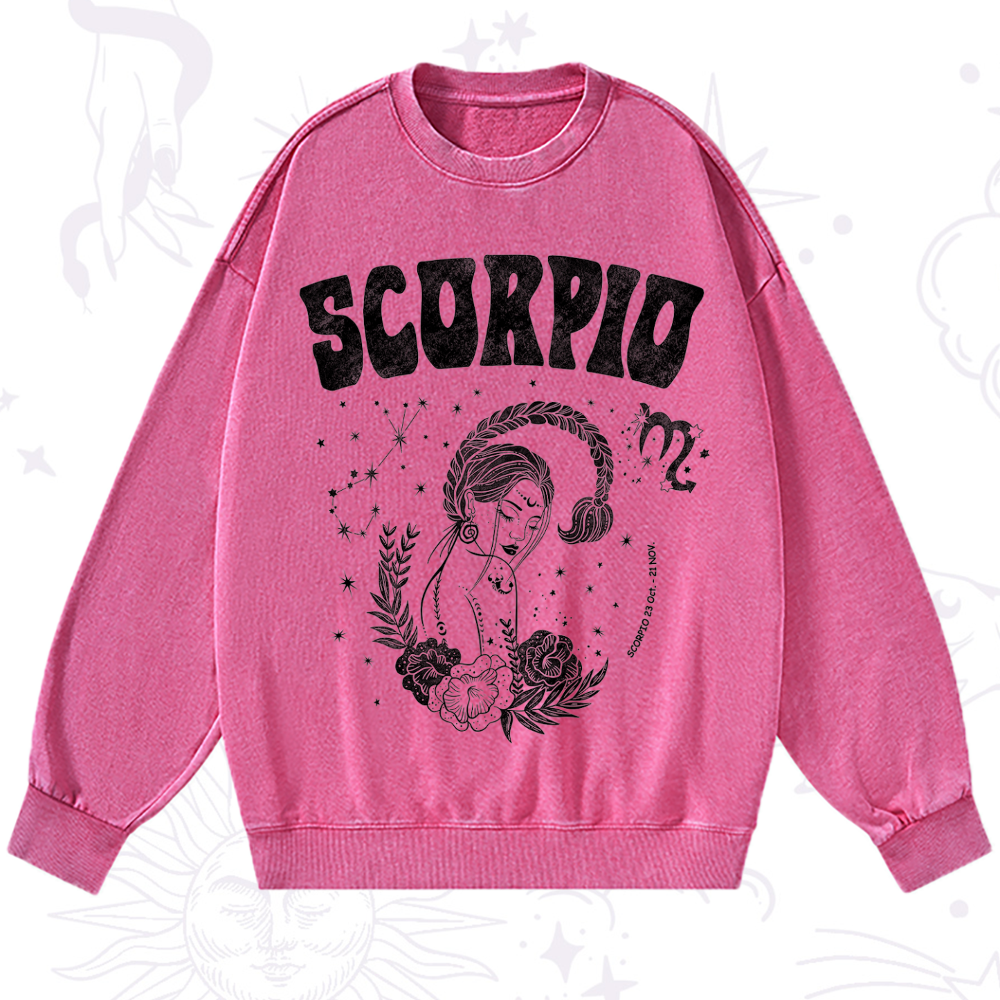 Purplehecate Scorpio Zodiac Glyphs  Washed Sweatshirt