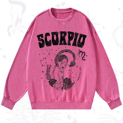 Purplehecate Scorpio Zodiac Glyphs  Washed Sweatshirt