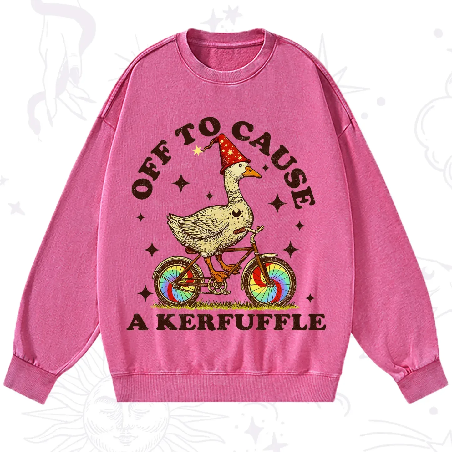 Purplehecate Off to Cause a Kerfuffle Goose Washed Sweatshirt