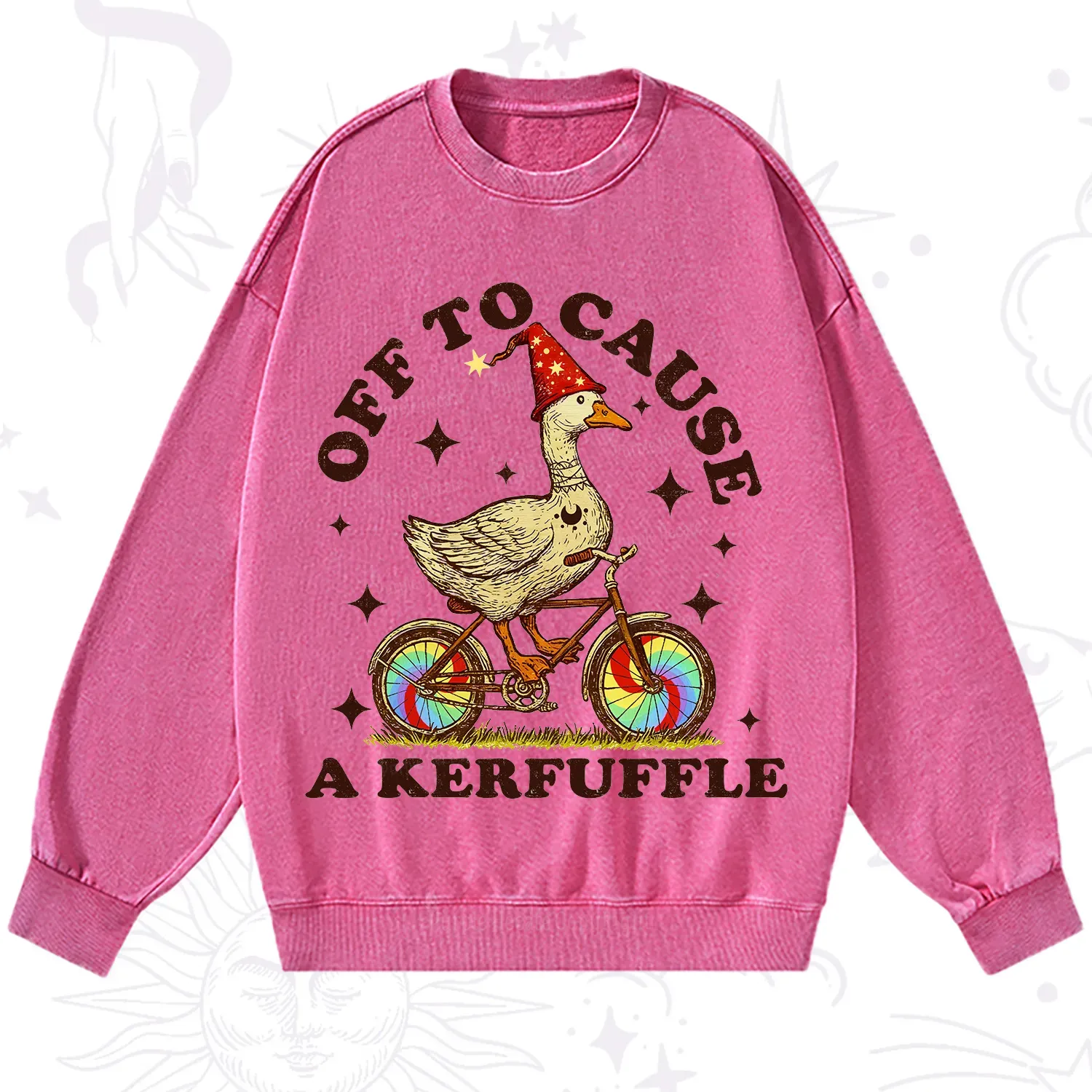 Purplehecate Off to Cause a Kerfuffle Goose Washed Sweatshirt
