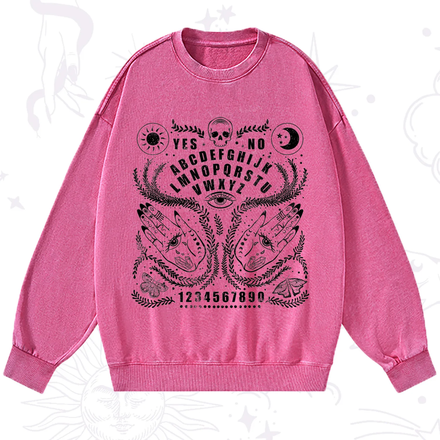 Purplehecate Ouija Spirit Board Washed Sweatshirt