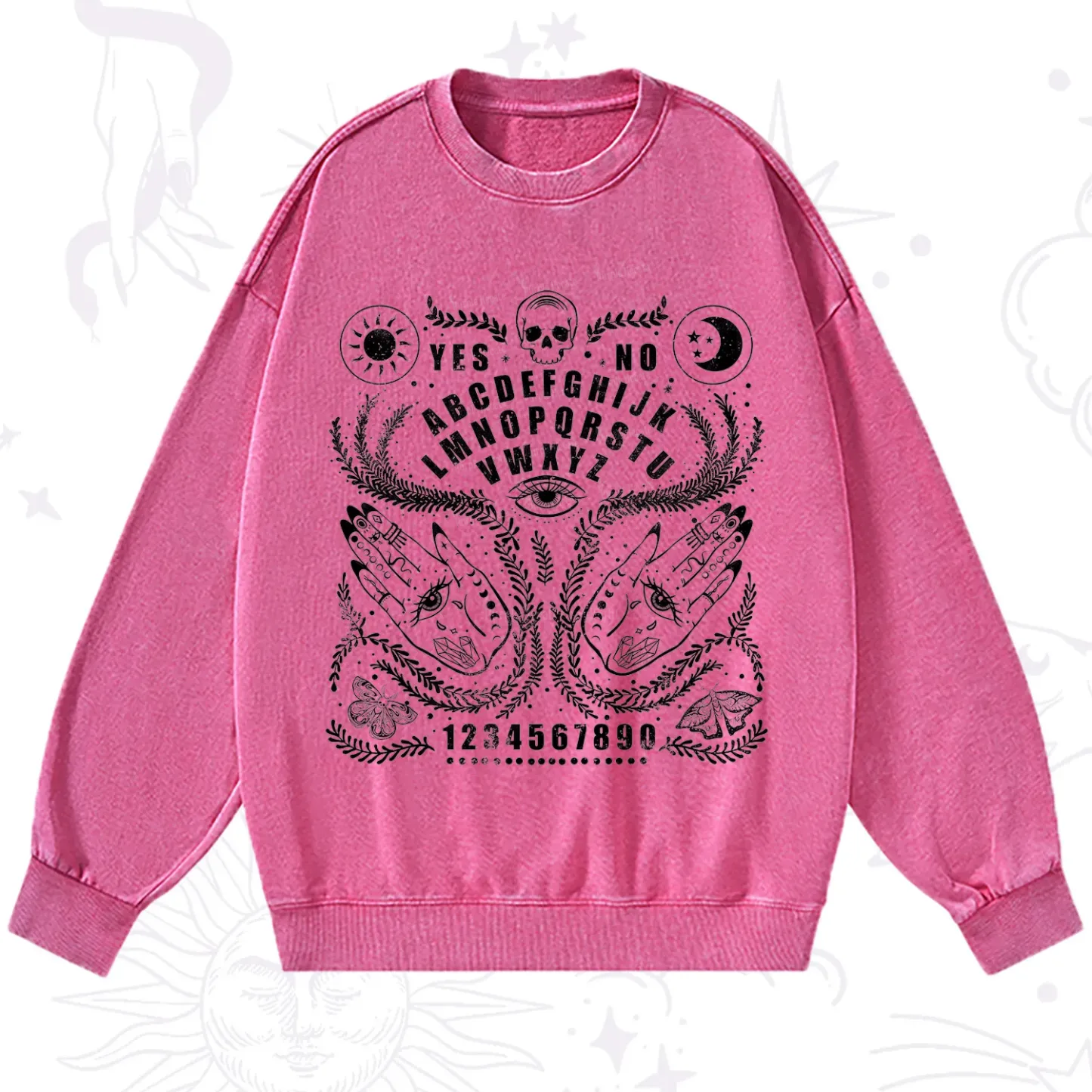 Purplehecate Ouija Spirit Board Washed Sweatshirt