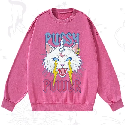 Purplehecate Pussy Power Washed Sweatshirt