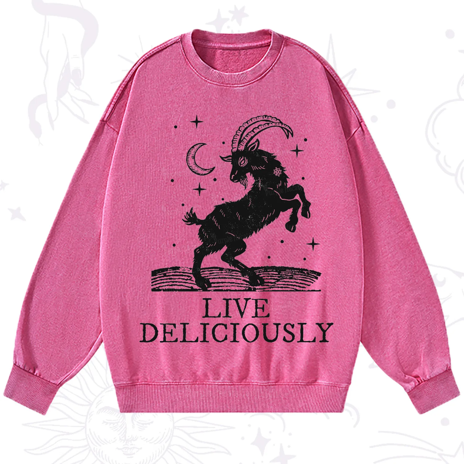 Purplehecate Live Deliciously Washed Sweatshirt