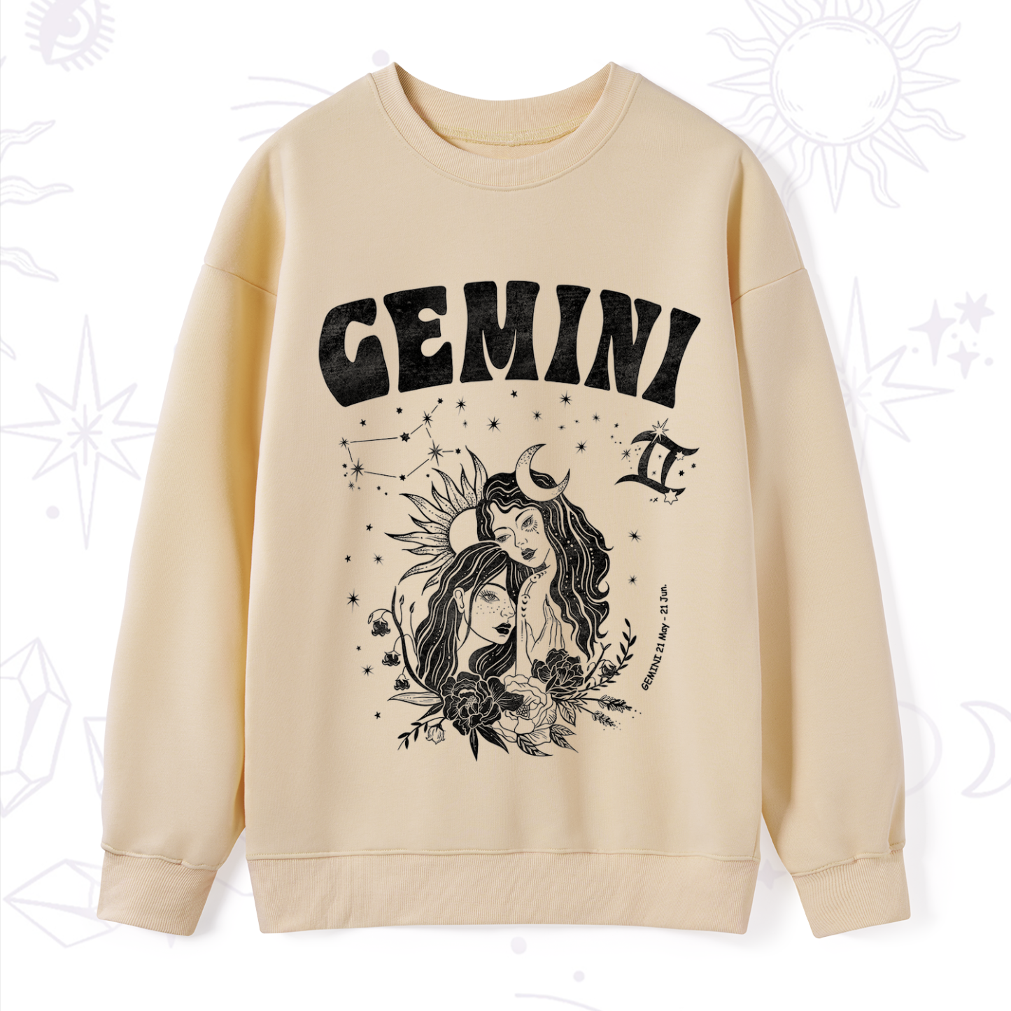 Purplehecate Gemini Zodiac Glyphs  Sweatshirt