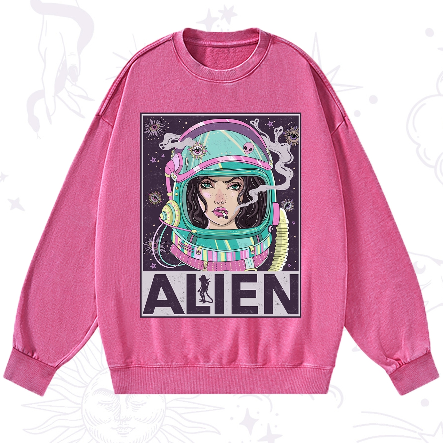 Purplehecate Galactic Encounter Washed Sweatshirt