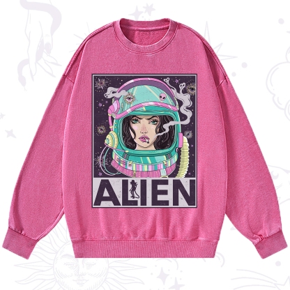 Purplehecate Galactic Encounter Washed Sweatshirt