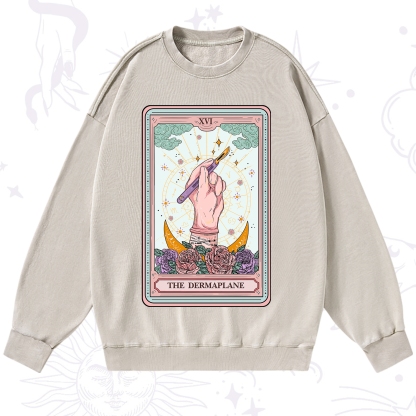 Purplehecate The Dermaplane Tarot Card Washed Sweatshirt
