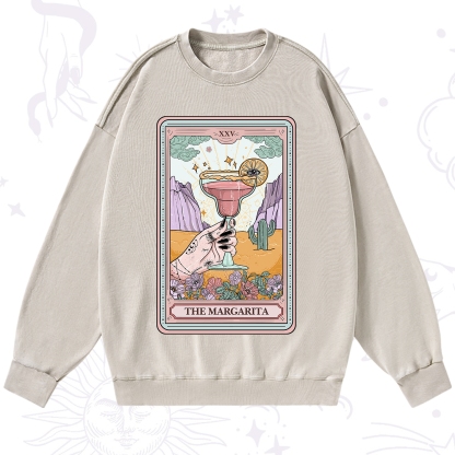 Purplehecate The Margarita Tarot Card Washed Sweatshirt