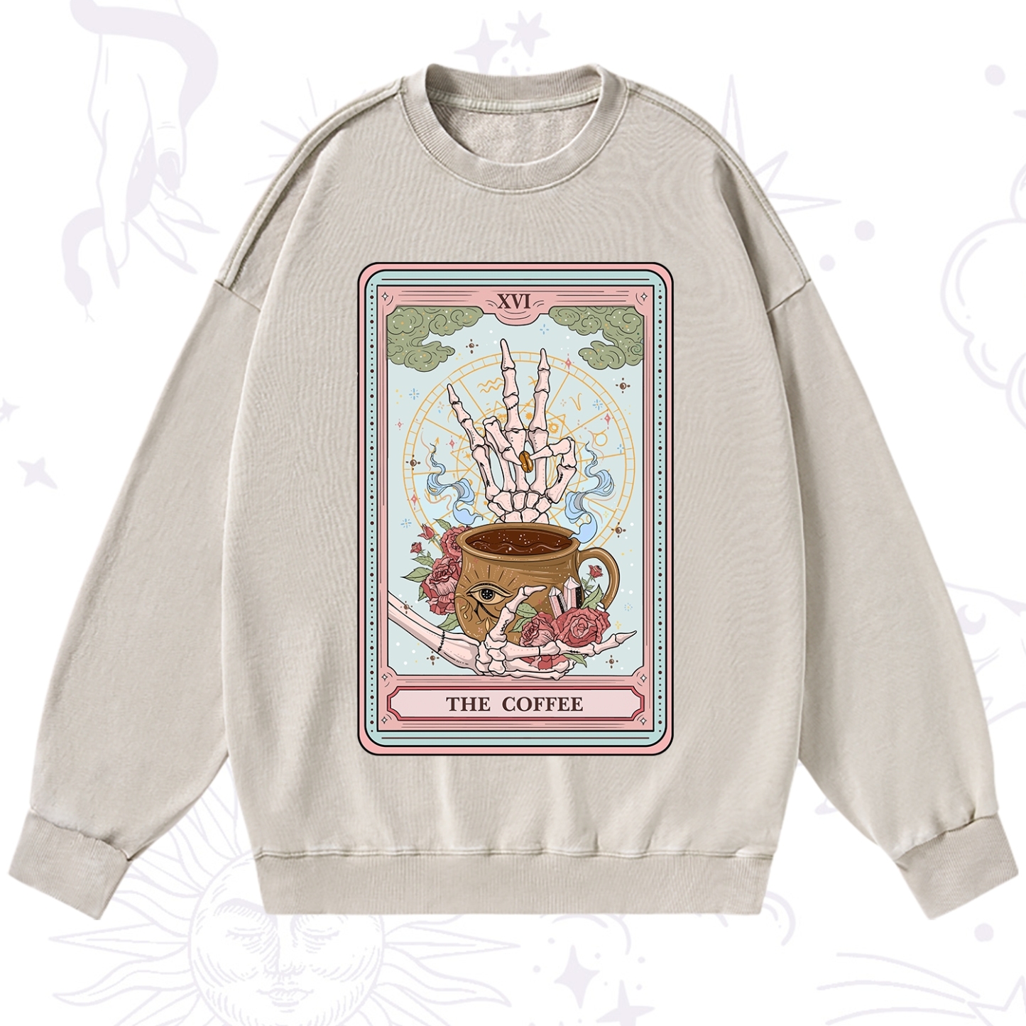 Purplehecate The Coffee Tarot Washed Sweatshirt