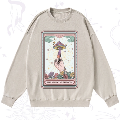 Purplehecate The Magic Murshroom Tarot Washed Sweatshirt