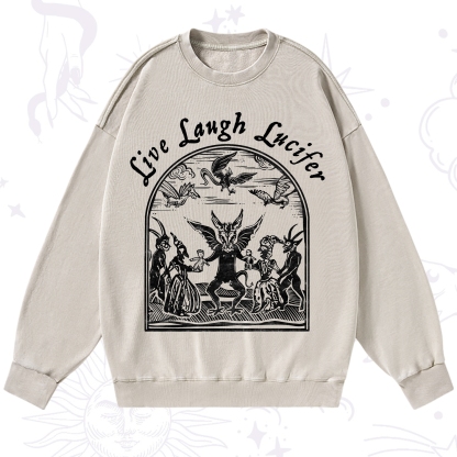 Purplehecate Live Laugh Lucifer Washed Sweatshirt