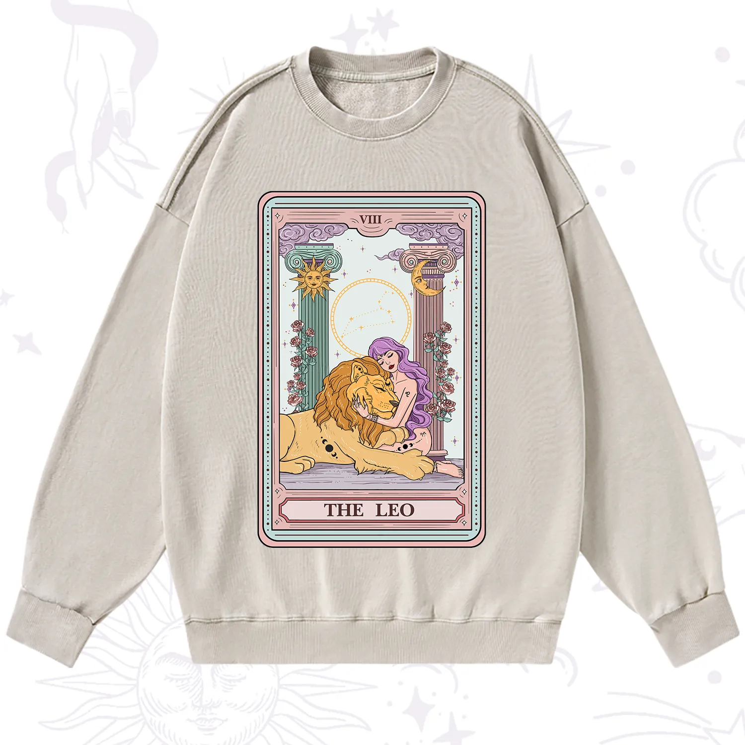Purplehecate The Leo Goddess Tarot Washed Sweatshirt