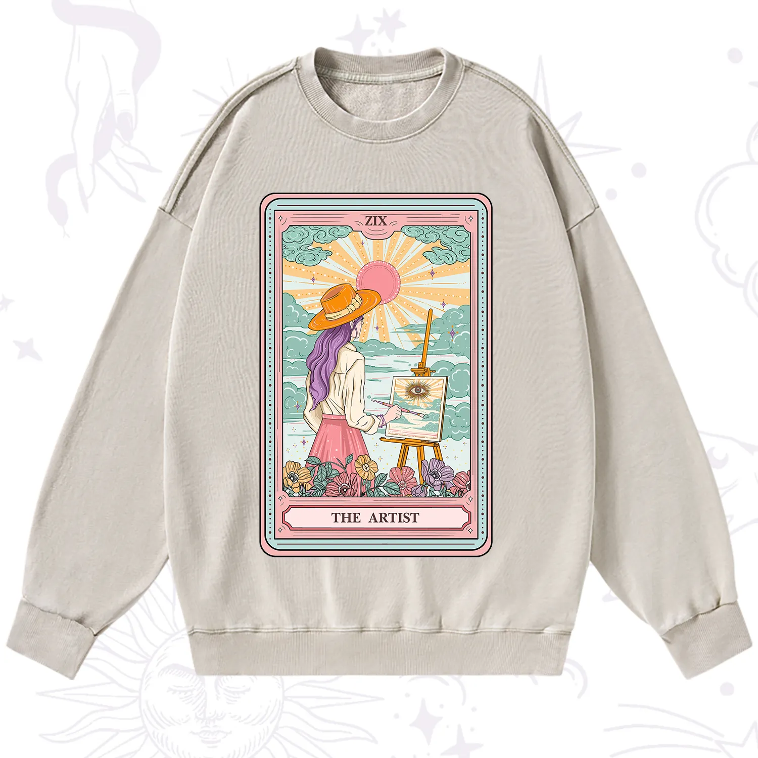 Purplehecate The Artist Tarot Washed Sweatshirt