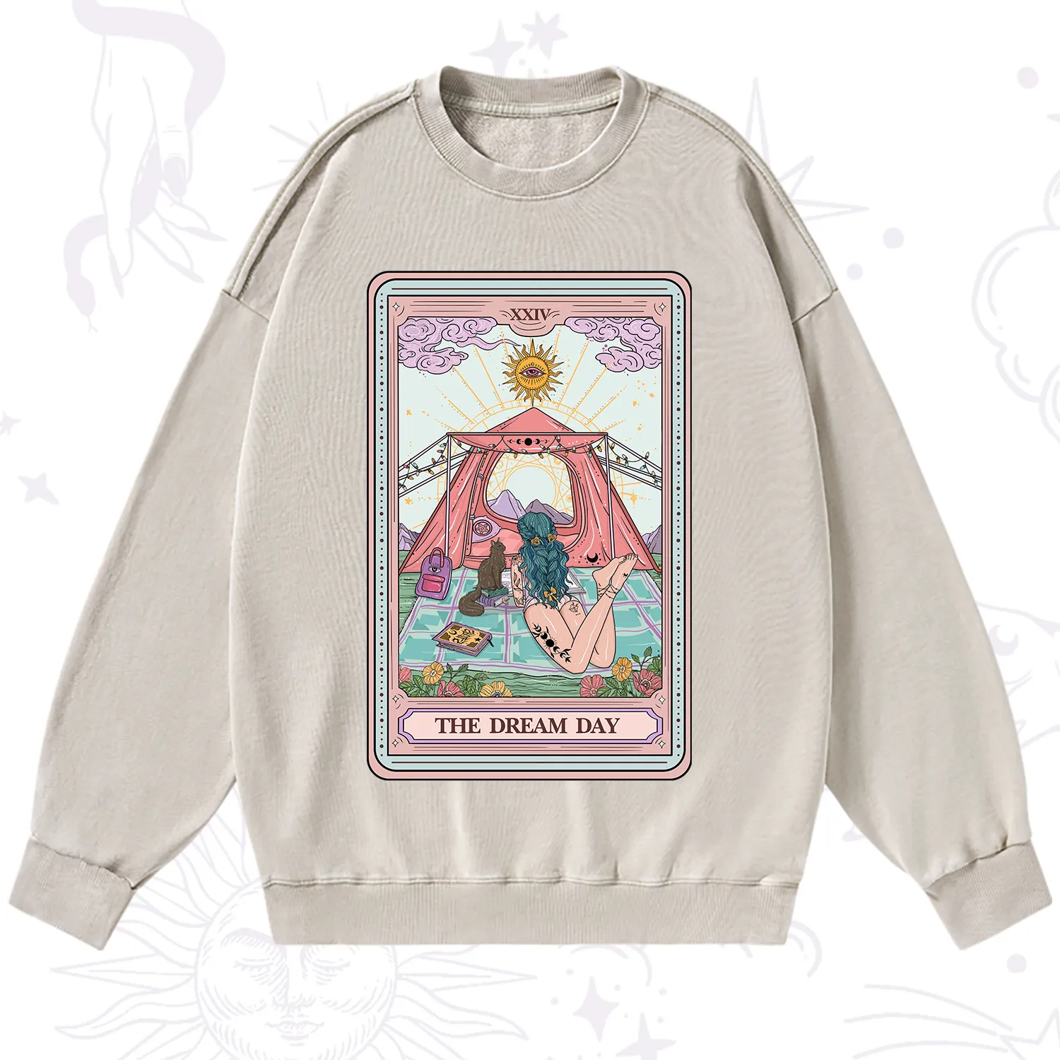 Purplehecate The Camp Lover Tarot Washed Sweatshirt