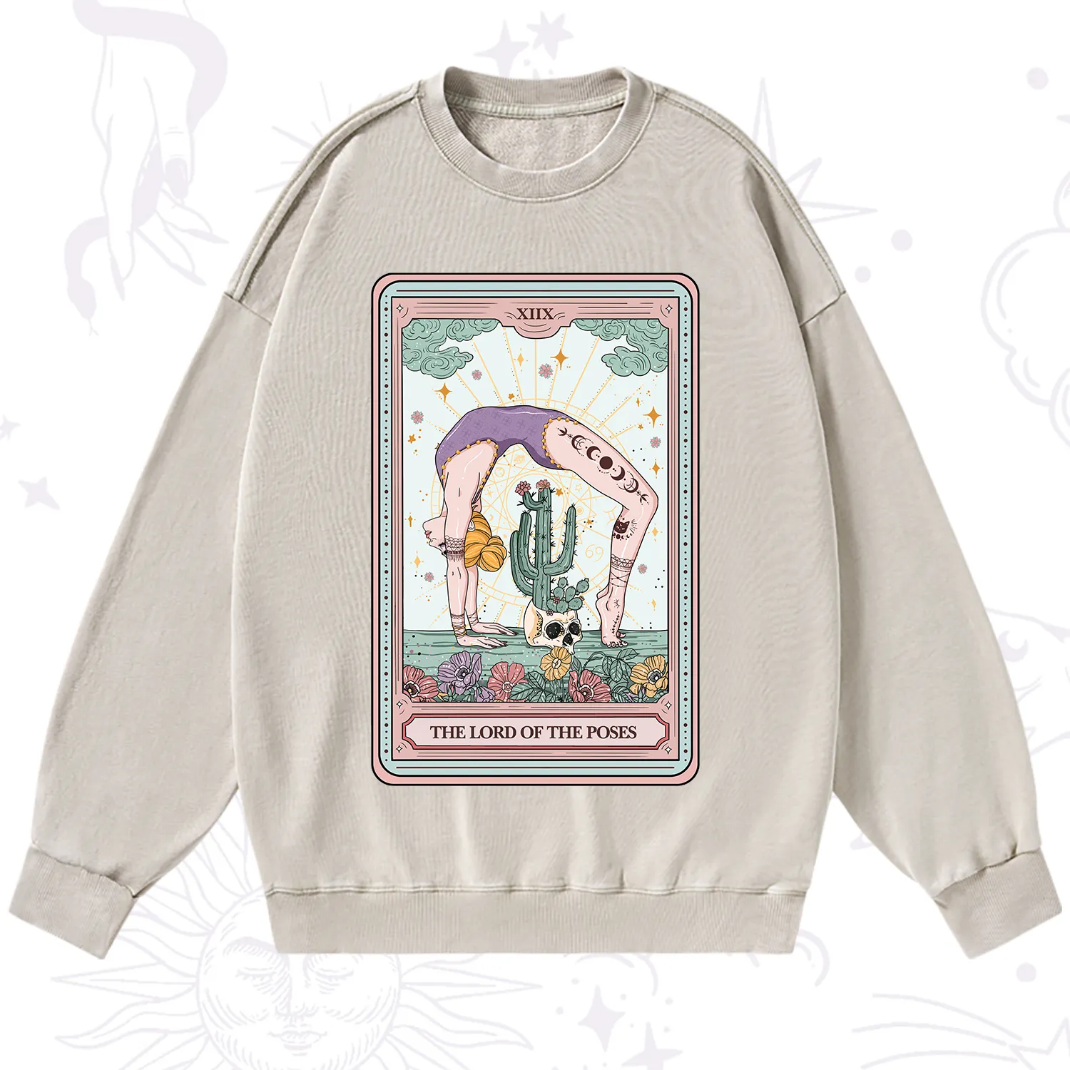 Purplehecate The Lord Of The Poses Tarot Washed Sweatshirt