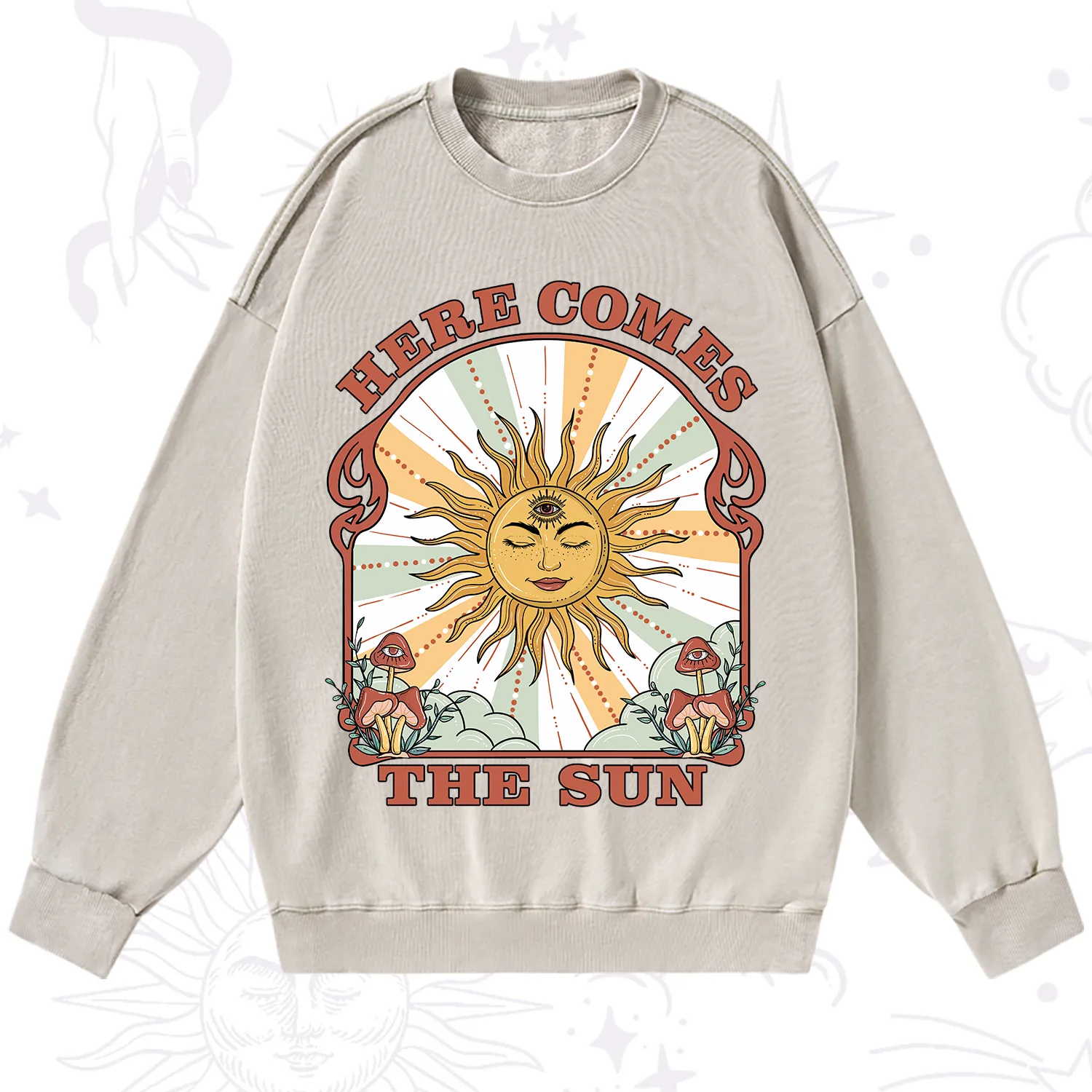 Purplehecate Here Comes The Sun Washed Sweatshirt
