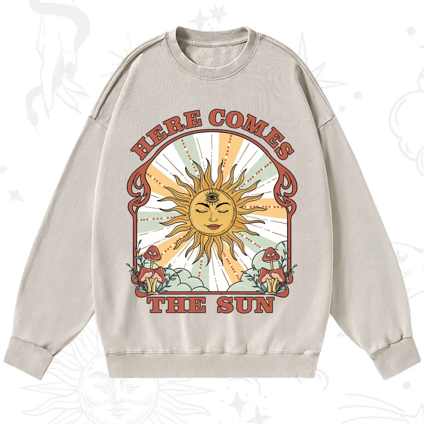 Purplehecate Here Comes The Sun Washed Sweatshirt