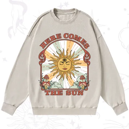 Purplehecate Here Comes The Sun Washed Sweatshirt