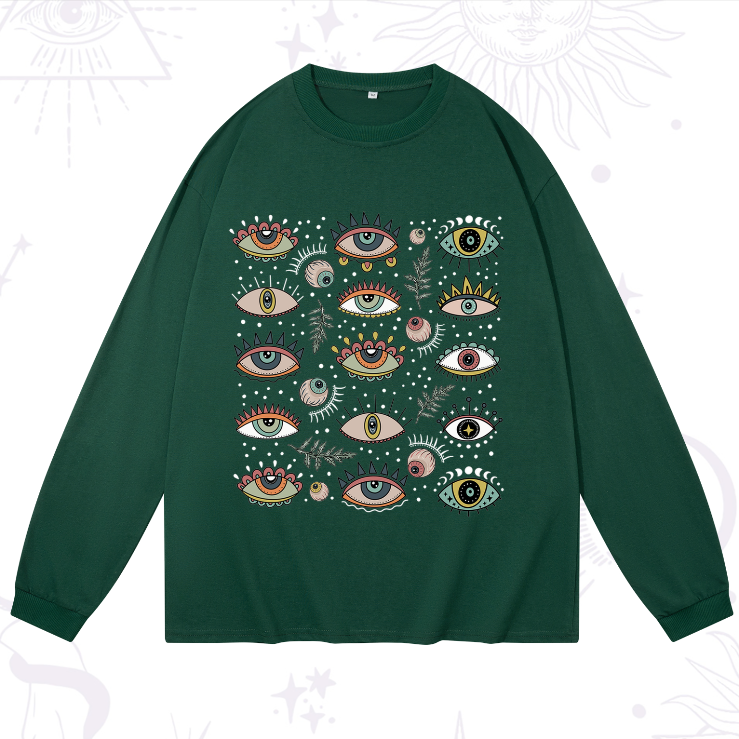 Purplehecate Evil Eye Array Long Sleeve T-Shirt