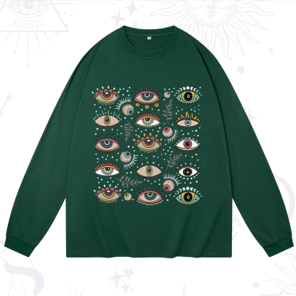 Purplehecate Evil Eye Array Long Sleeve T-Shirt