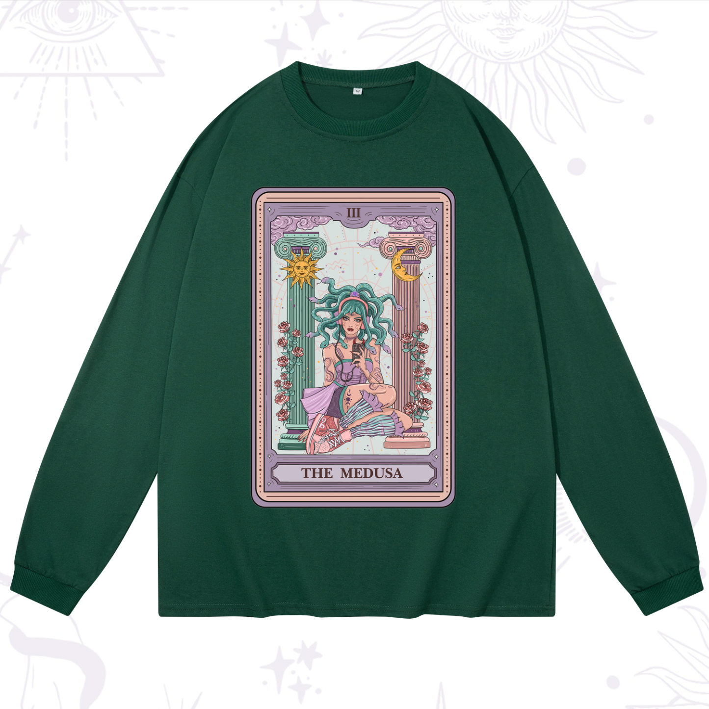 Purplehecate The Fashionable Medusa Tarot Card Long Sleeve T-Shirt
