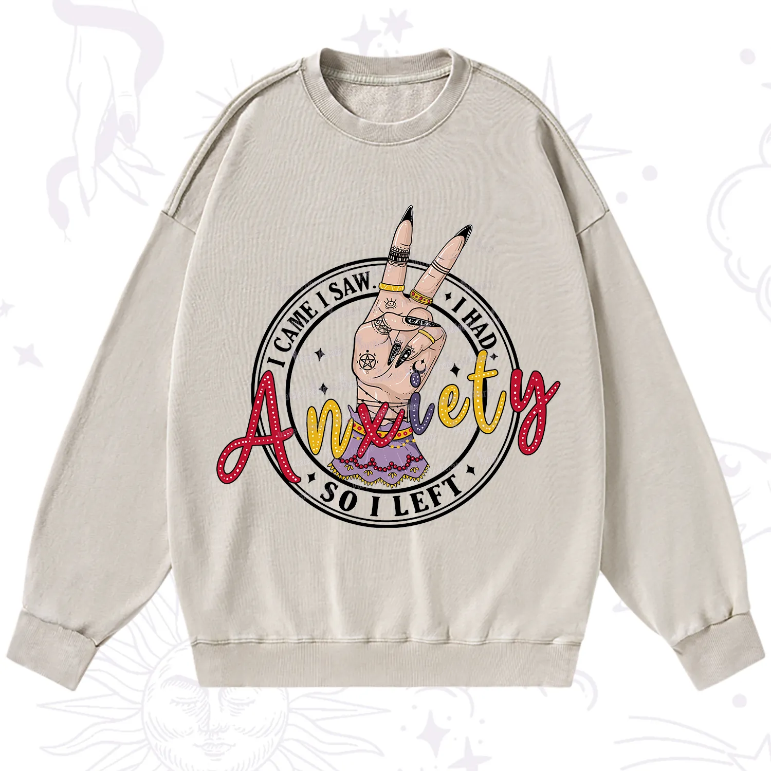 Purplehecate I Had Anxiety So I Left Washed Sweatshirt