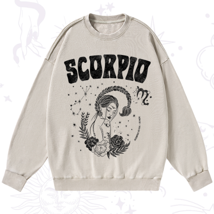 Purplehecate Scorpio Zodiac Glyphs  Washed Sweatshirt