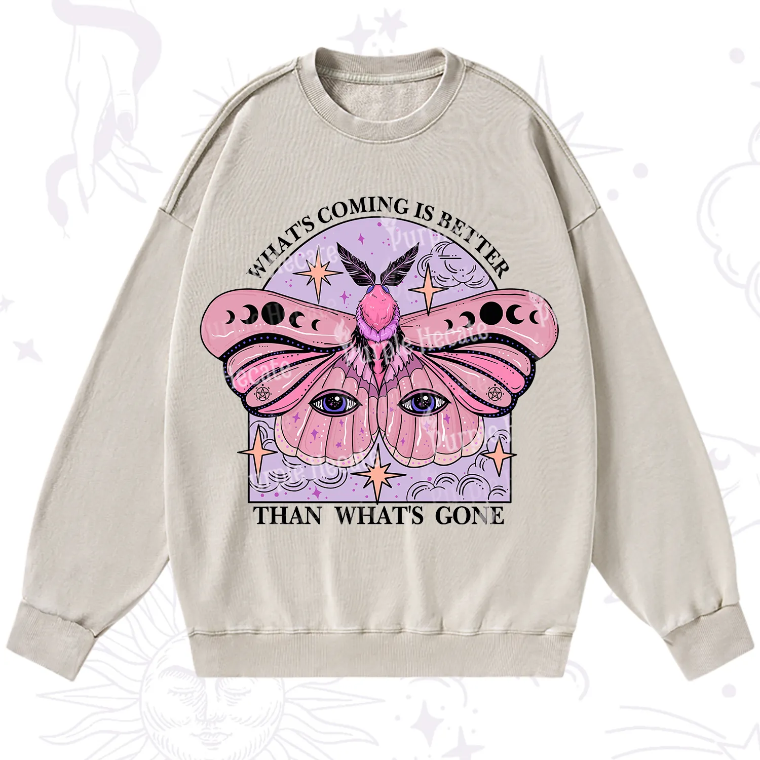 Purplehecate What's Coming Is Better Than What's Gone Washed Sweatshirt