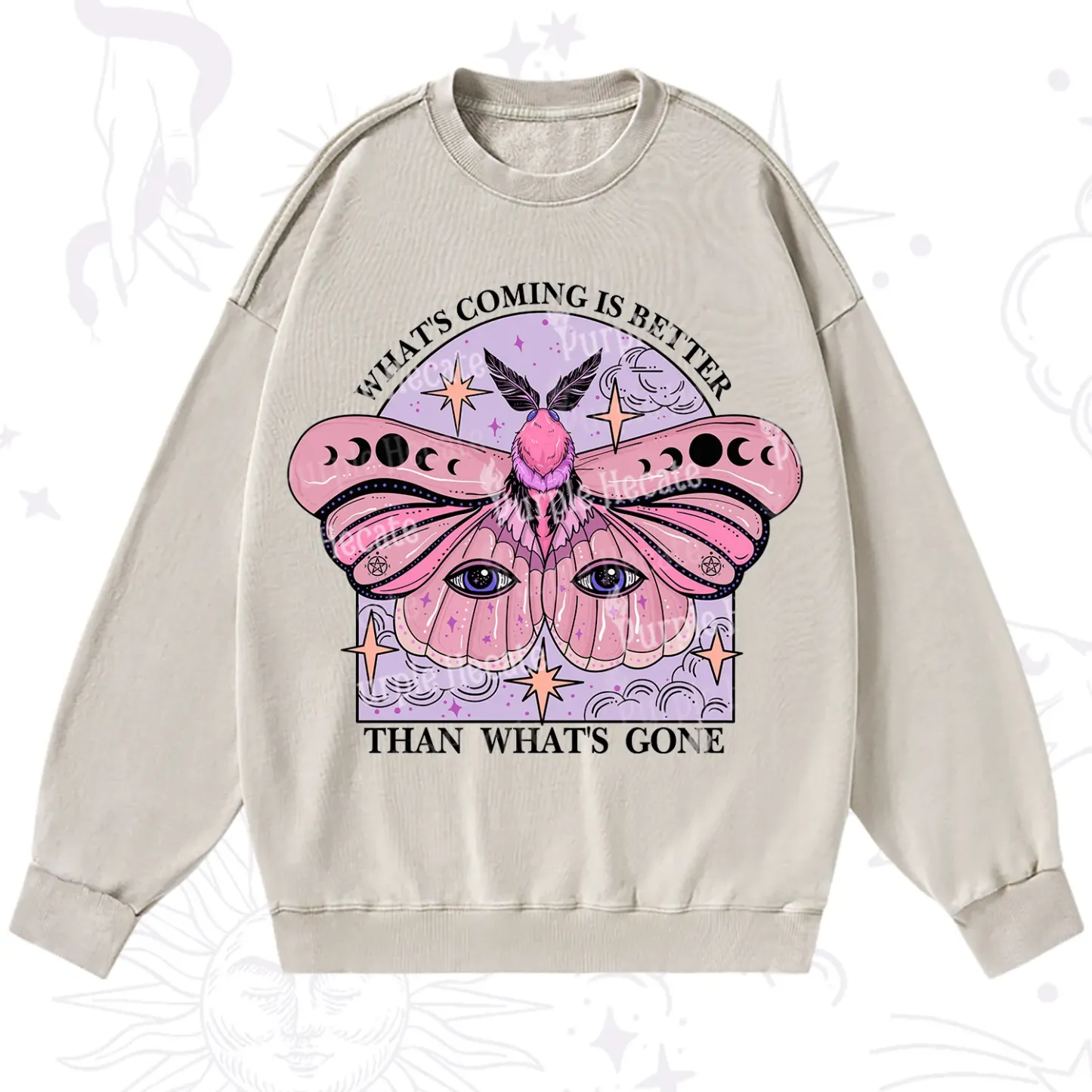 Purplehecate What's Coming Is Better Than What's Gone Washed Sweatshirt
