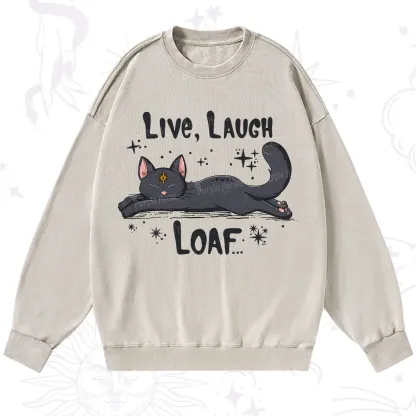Purplehecate Live Laugh Loaf Washed Sweatshirt