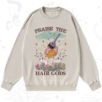 Purplehecate Praise The Hair Gods Washed Sweatshirt