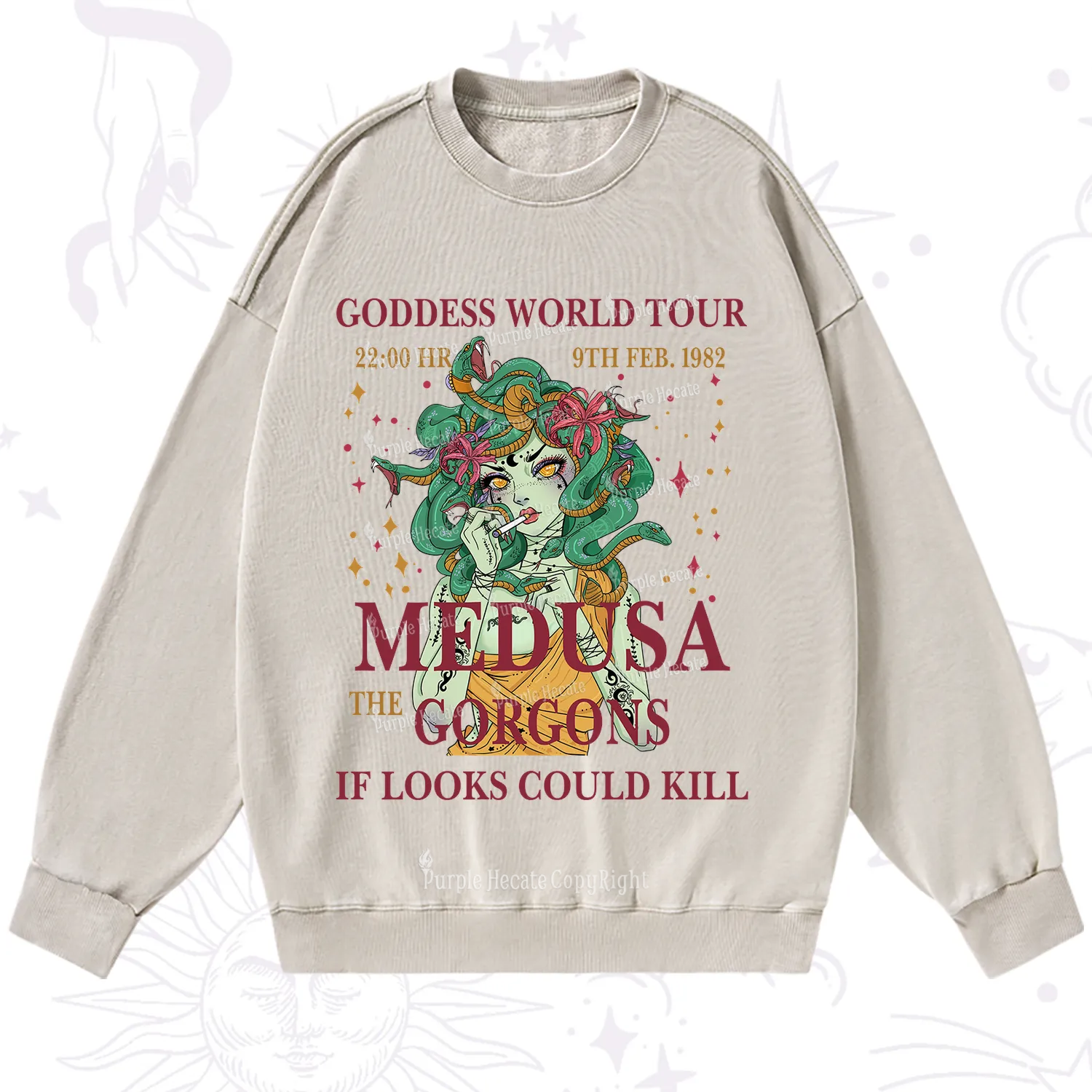 Purplehecate Medusa The Gorgons Washed Sweatshirt
